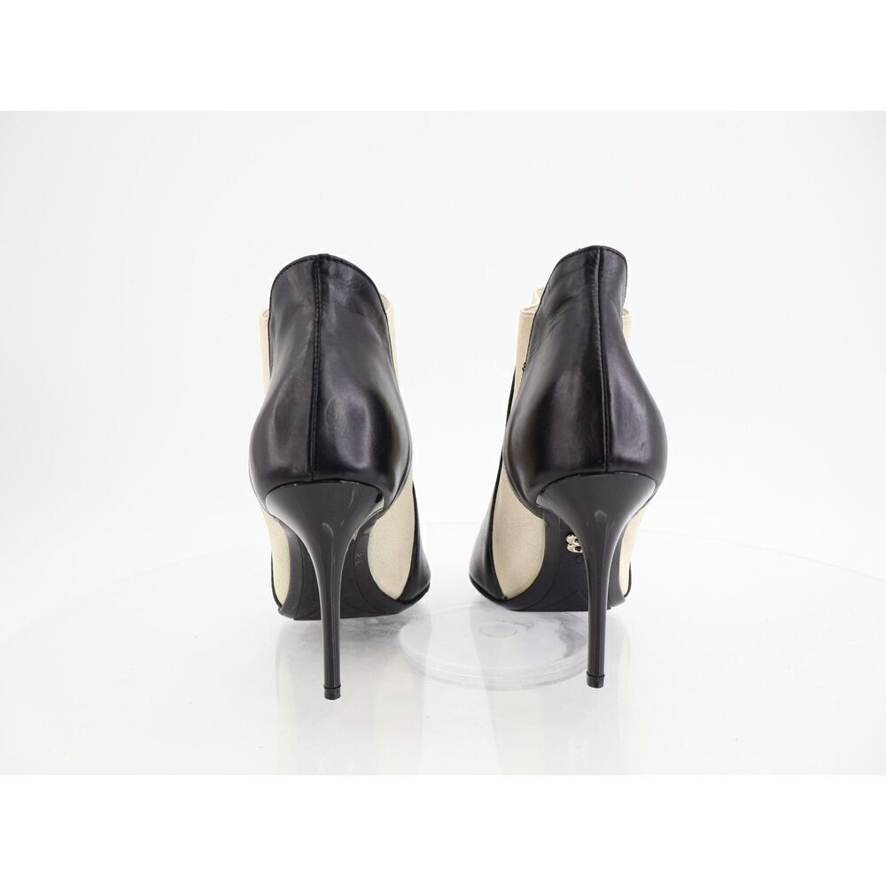 Beautiisoles Abby Pointed Toe Bootie Black White Stiletto Heel Pull On Boot Sz 8 — image 7 of 8